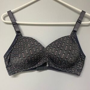 Valentina Black and Pink Patterned Bra